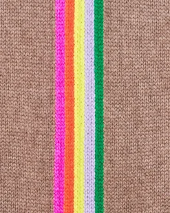 FROM FUTURE Maglione Girocollo Fasce per maniche Multico Taupe Discount