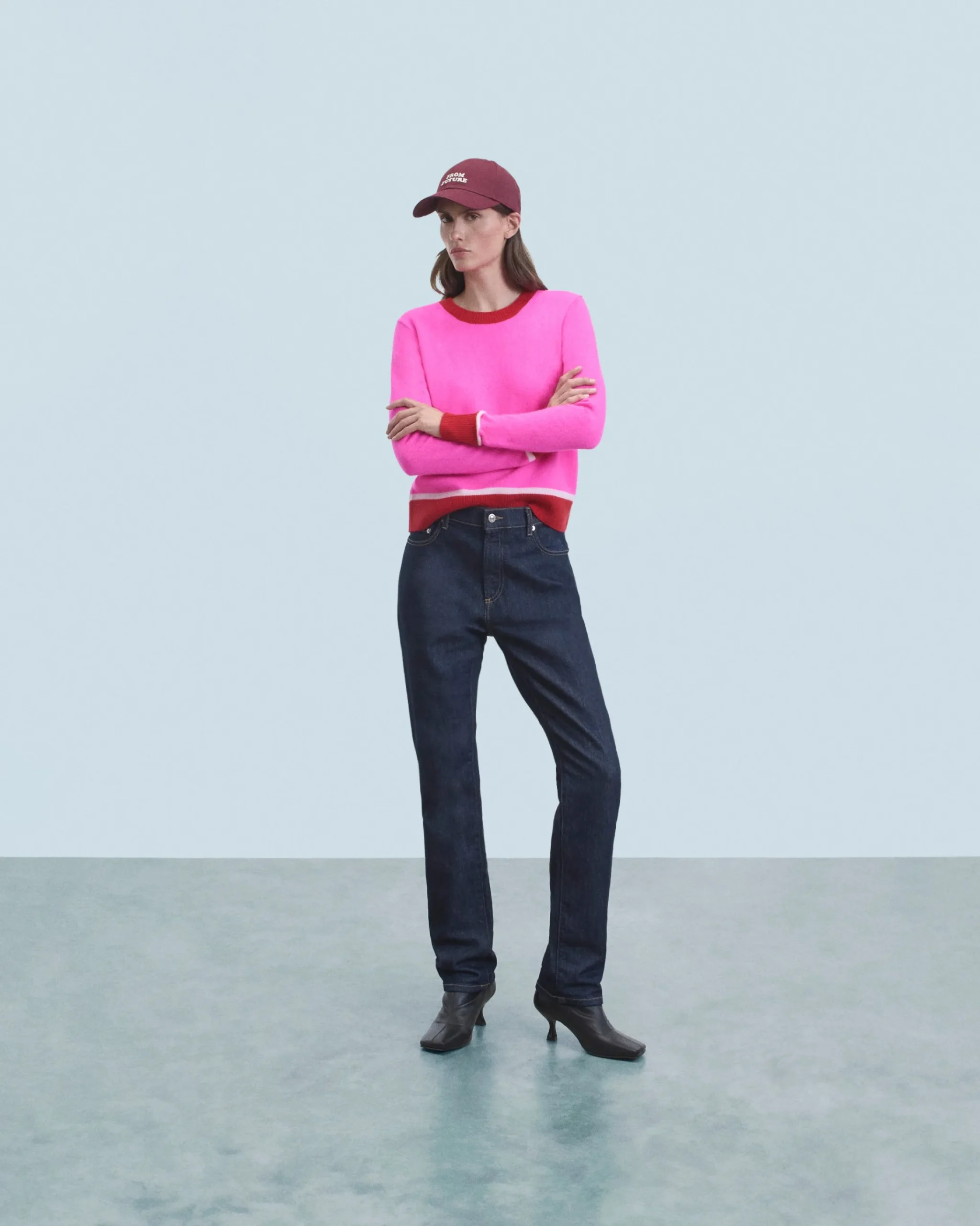 FROM FUTURE Maglione Girocollo Luce a contrasto bicolore UtopicPink Hot