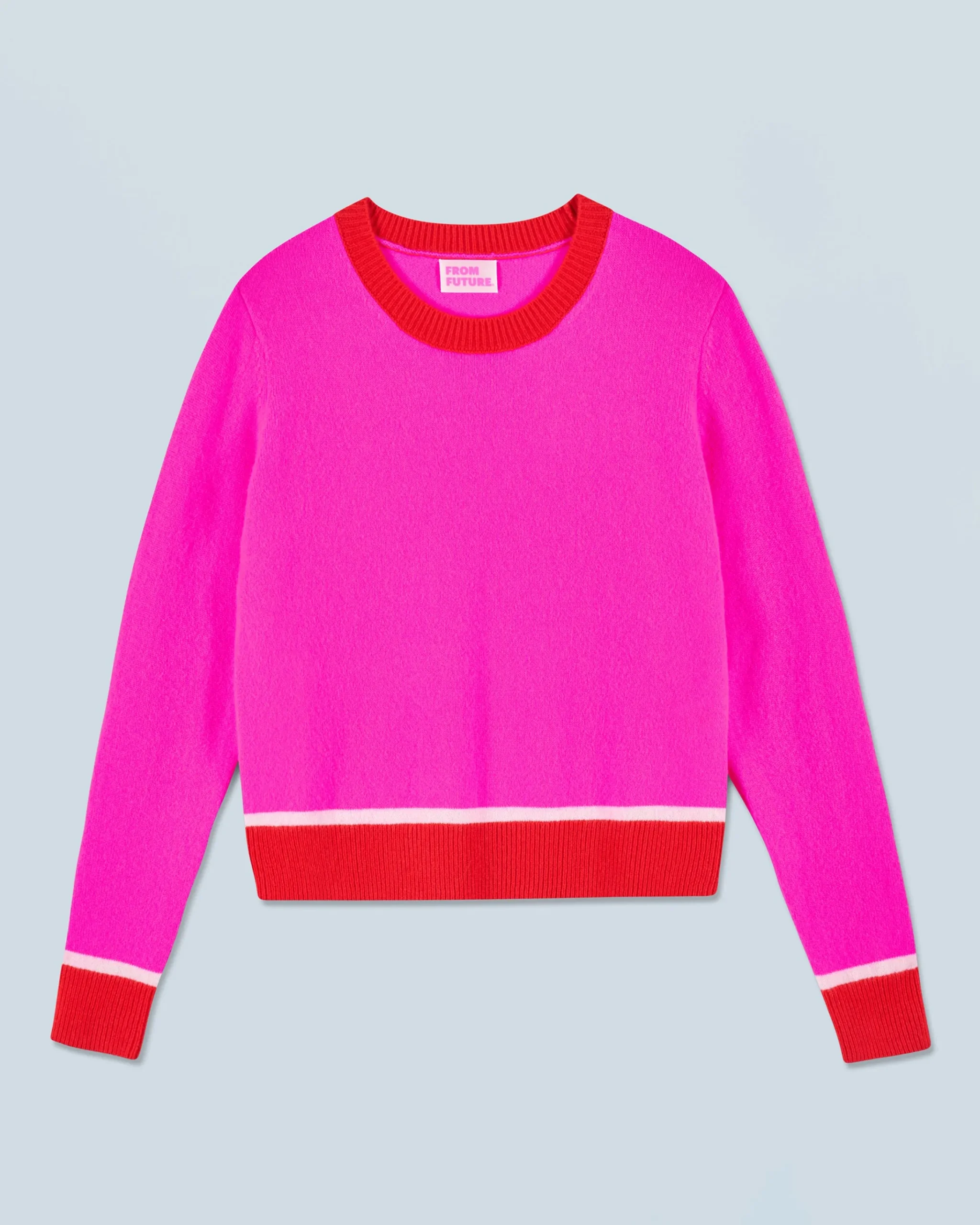FROM FUTURE Maglione Girocollo Luce a contrasto bicolore UtopicPink Hot