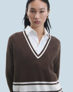FROM FUTURE Maglione Scollo a V Cioccolato Flash Sale