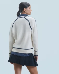 FROM FUTURE Maglione Scollo a V Ecrù Flash Sale