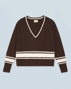 FROM FUTURE Maglione Scollo a V Cioccolato Flash Sale