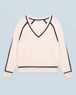 FROM FUTURE Maglione Scollo a V Ecrù Flash Sale