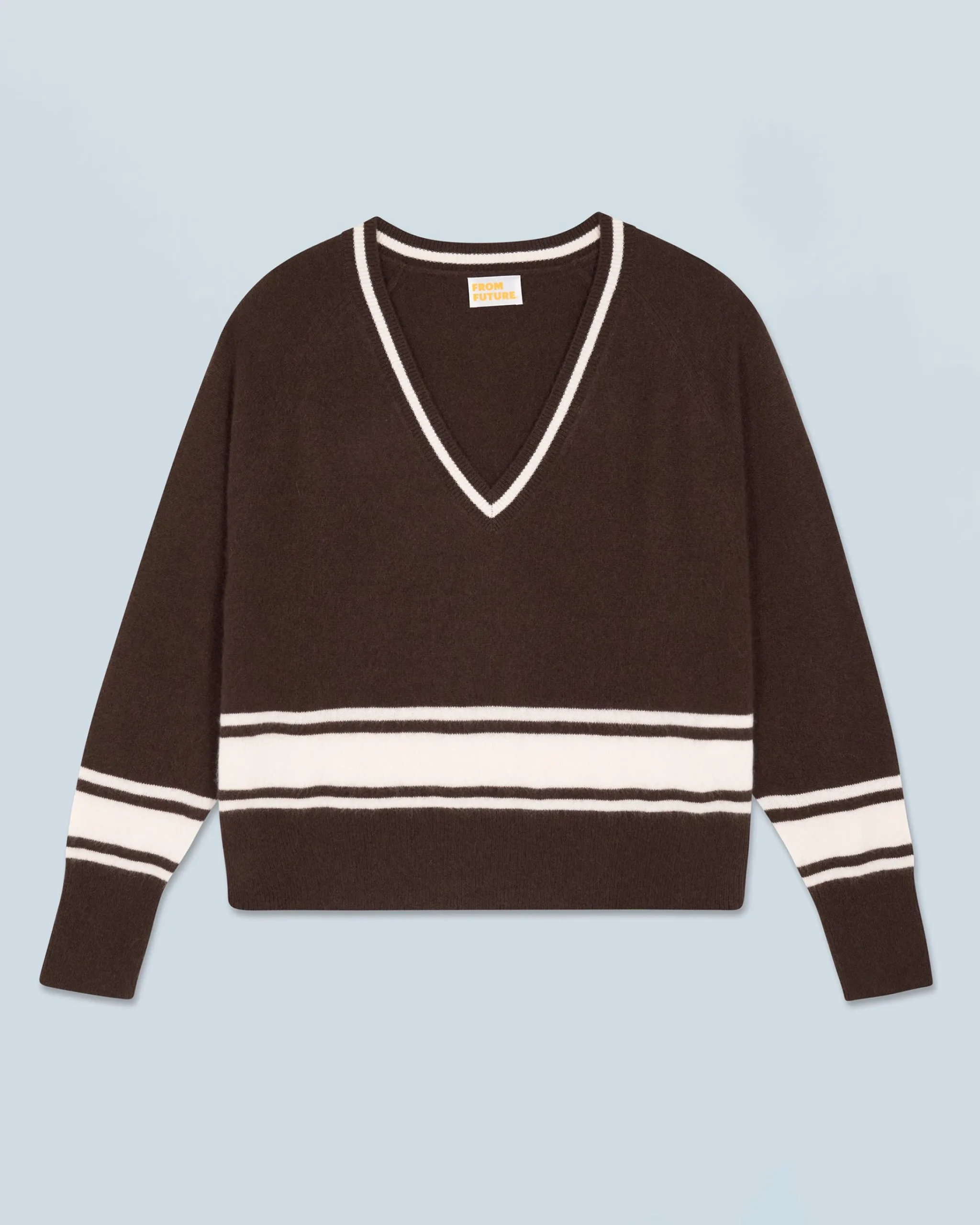 FROM FUTURE Maglione Scollo a V Cioccolato Flash Sale