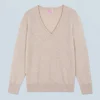 FROM FUTURE Maglione Scollo a V Basic Beige New