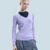 FROM FUTURE Maglione Scollo a V Basic Lilac Online