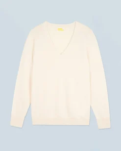 FROM FUTURE Maglione Scollo a V Basic Ecrù Best Sale