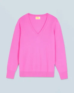 FROM FUTURE Maglione Scollo a V Basic DreamyPink New