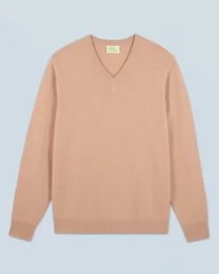 FROM FUTURE Maglione Scollo a V Basic Cammello Sale