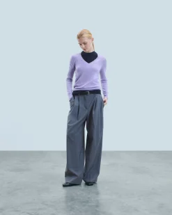 FROM FUTURE Maglione Scollo a V Basic Lilac Online