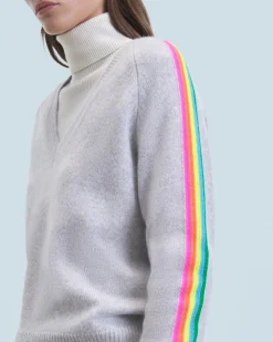FROM FUTURE Maglione Scollo a V Strisce per maniche multico Grigioericachiaro Shop