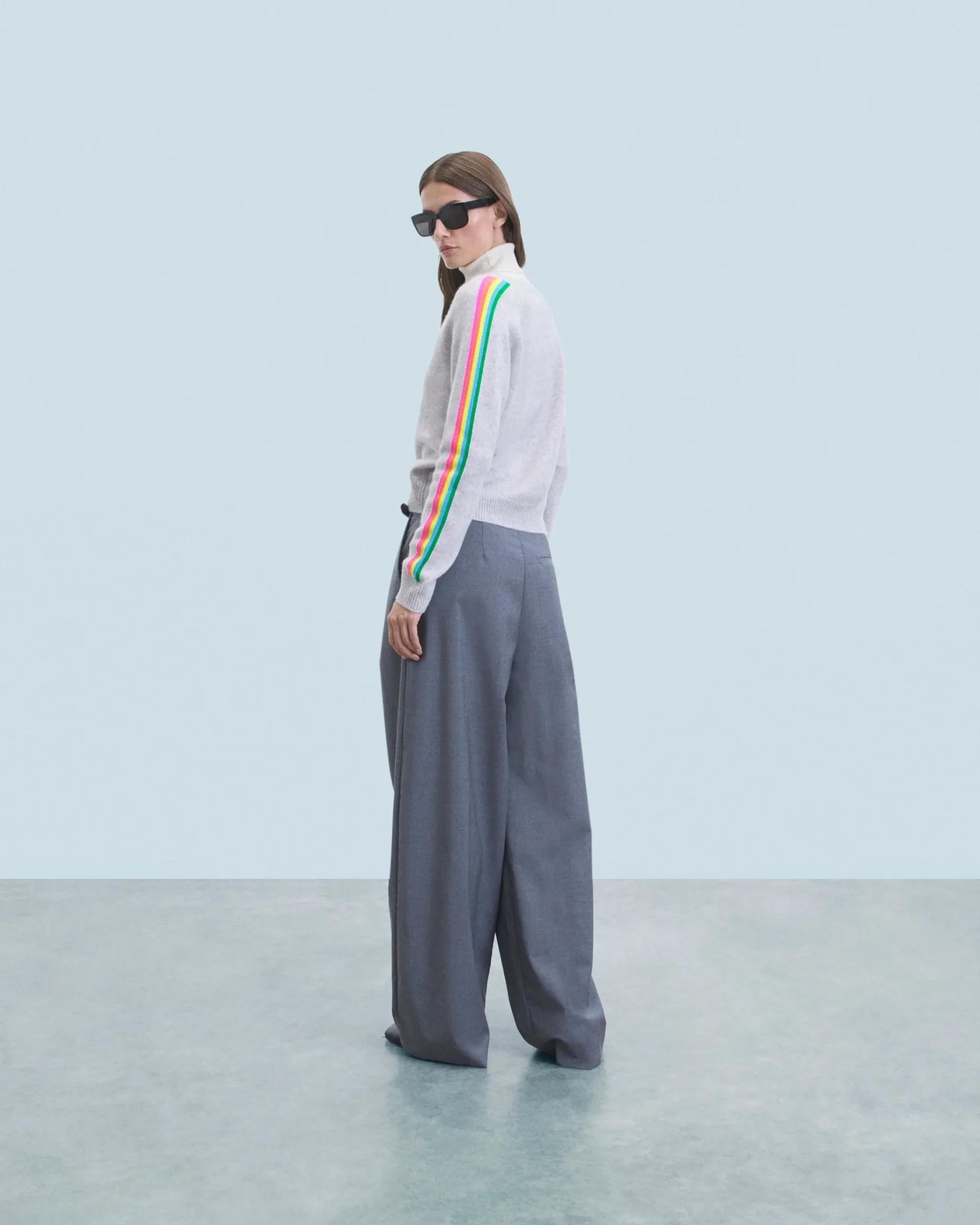 FROM FUTURE Maglione Scollo a V Strisce per maniche multico Grigioericachiaro Shop