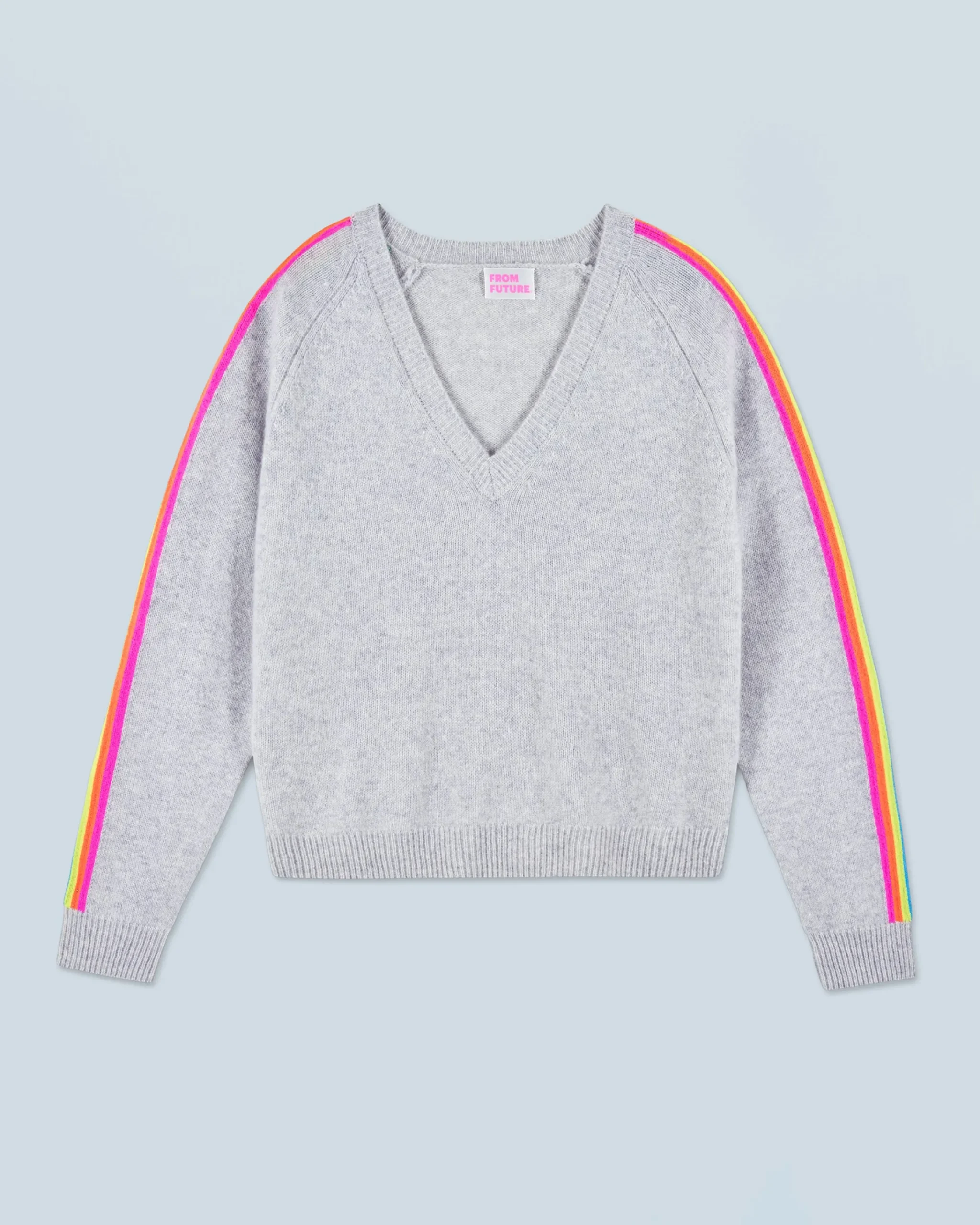 FROM FUTURE Maglione Scollo a V Strisce per maniche multico Grigioericachiaro Shop