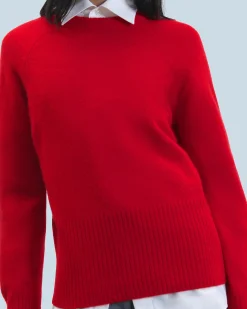 FROM FUTURE Maglione Scollo tondo HotRed Cheap