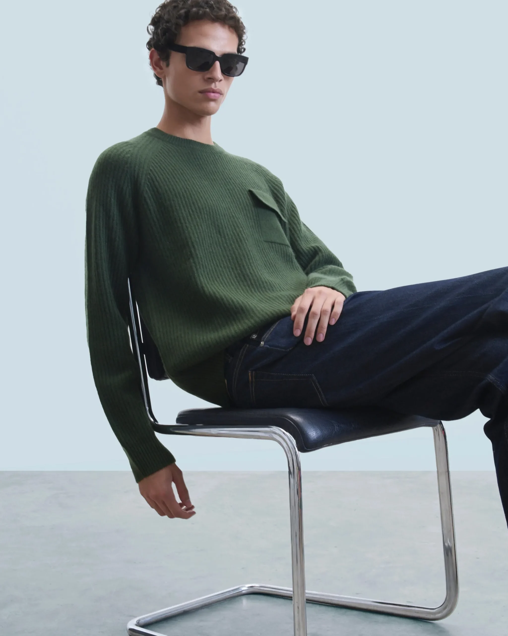 FROM FUTURE Maglione Scollo tondo Cachi Flash Sale