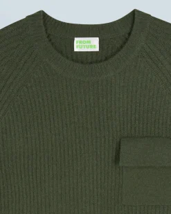 FROM FUTURE Maglione Scollo tondo Cachi Flash Sale
