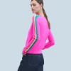 FROM FUTURE Maglione Scollo tondo Bande Maniche multicolori UtopicPink Hot