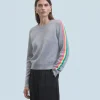 FROM FUTURE Maglione Scollo tondo Bande maniche Multicolori Grigioericascuro Fashion