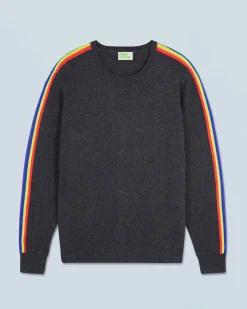 FROM FUTURE Maglione Scollo tondo Bande maniche Multicolori Grigioantracite Store