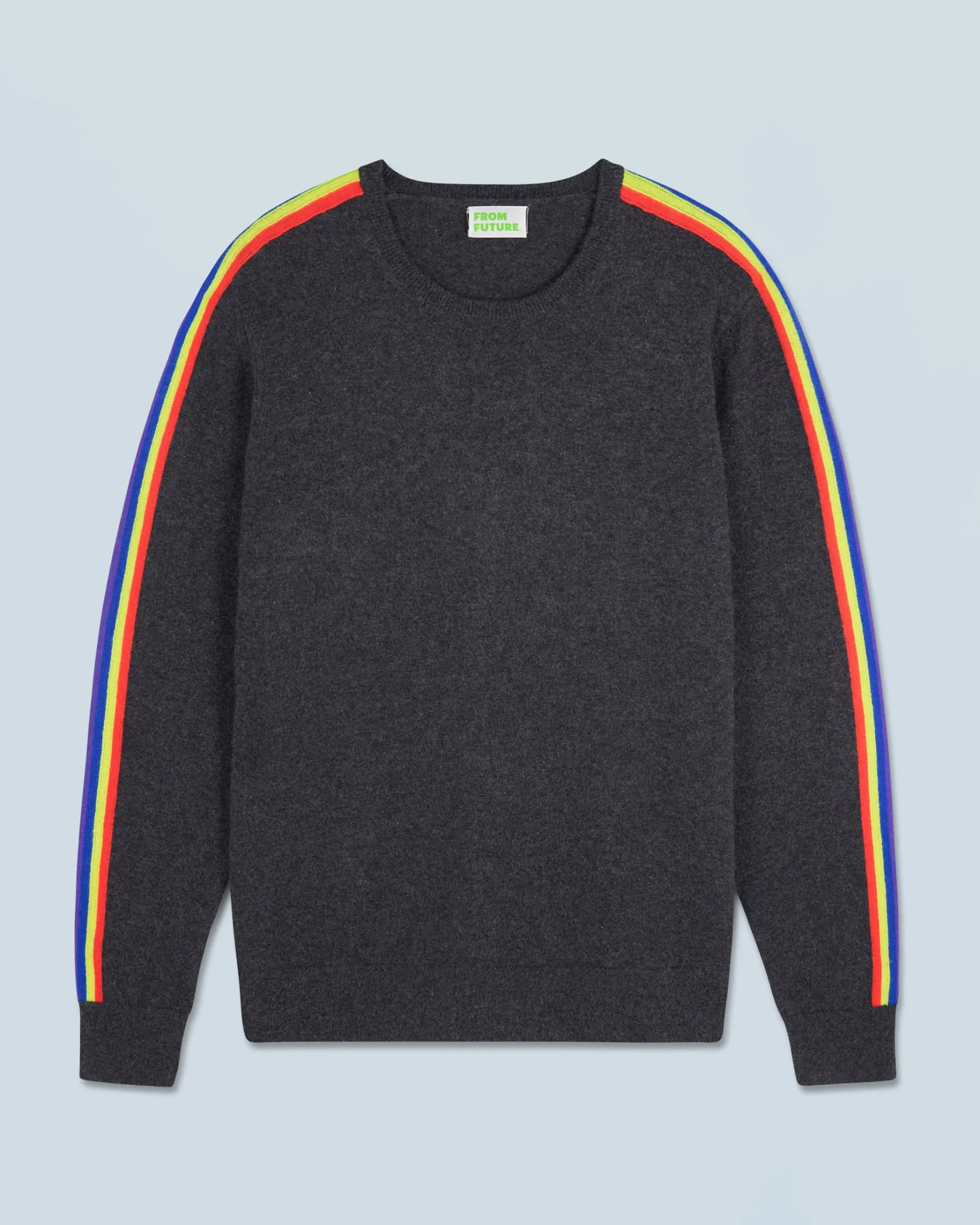FROM FUTURE Maglione Scollo tondo Bande maniche Multicolori Grigioantracite Store