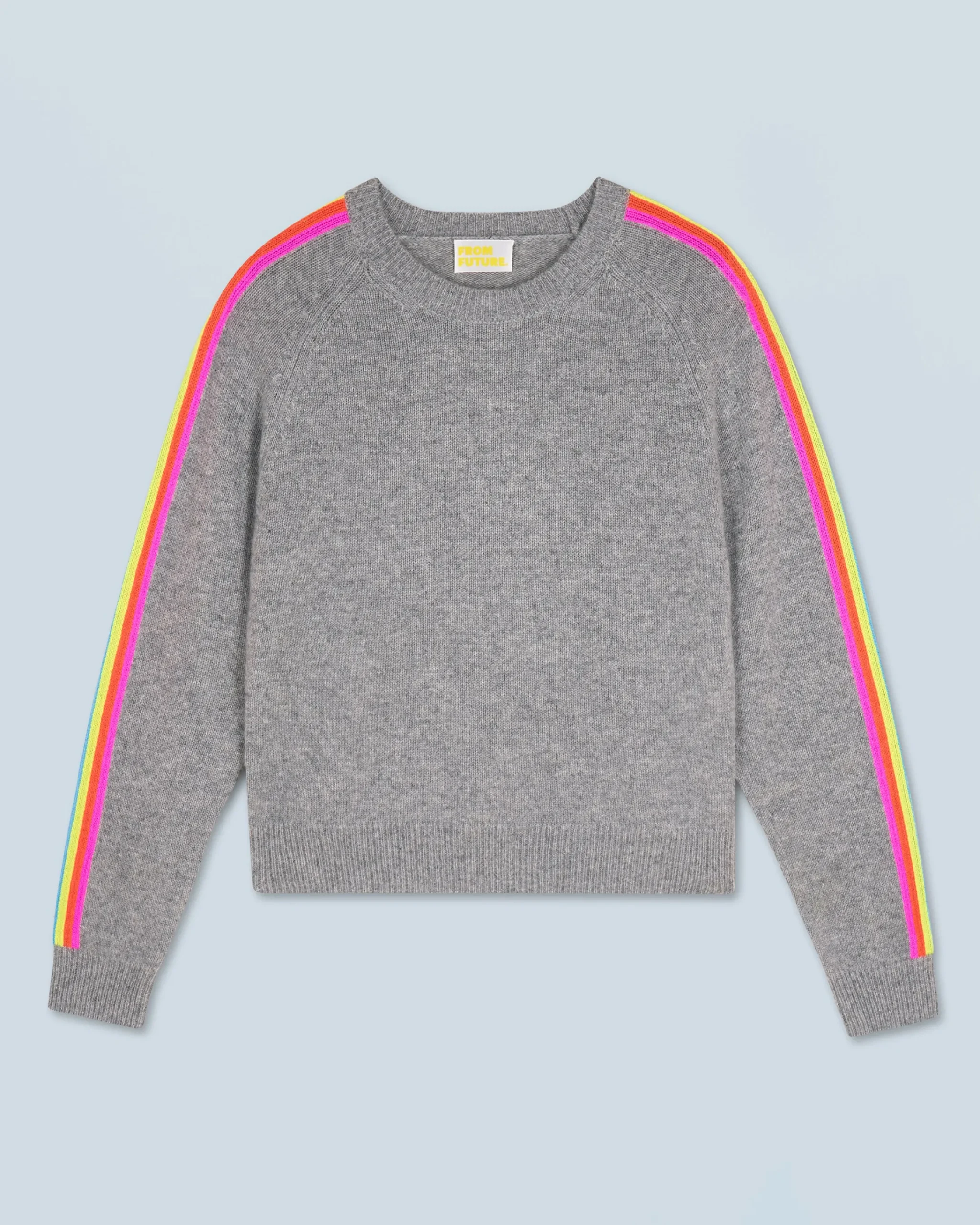 FROM FUTURE Maglione Scollo tondo Bande maniche Multicolori Grigioericascuro Fashion
