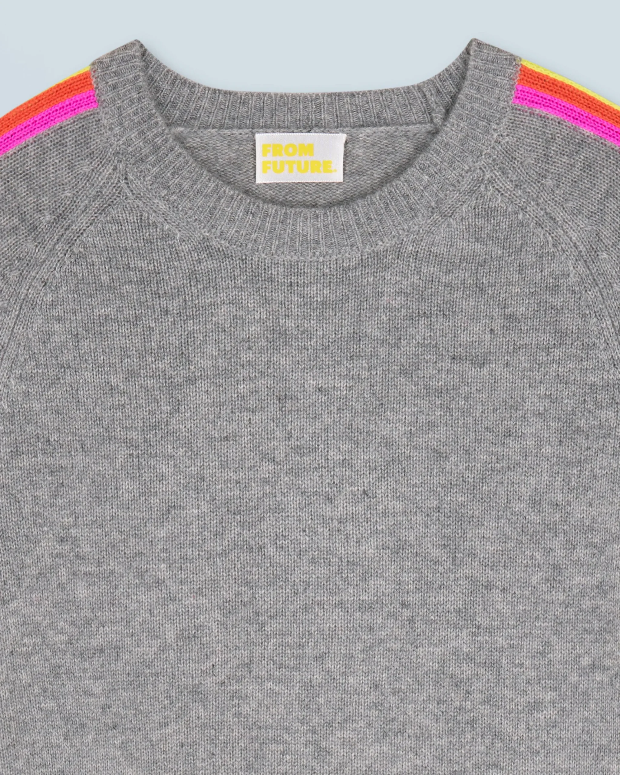 FROM FUTURE Maglione Scollo tondo Bande maniche Multicolori Grigioericascuro Fashion