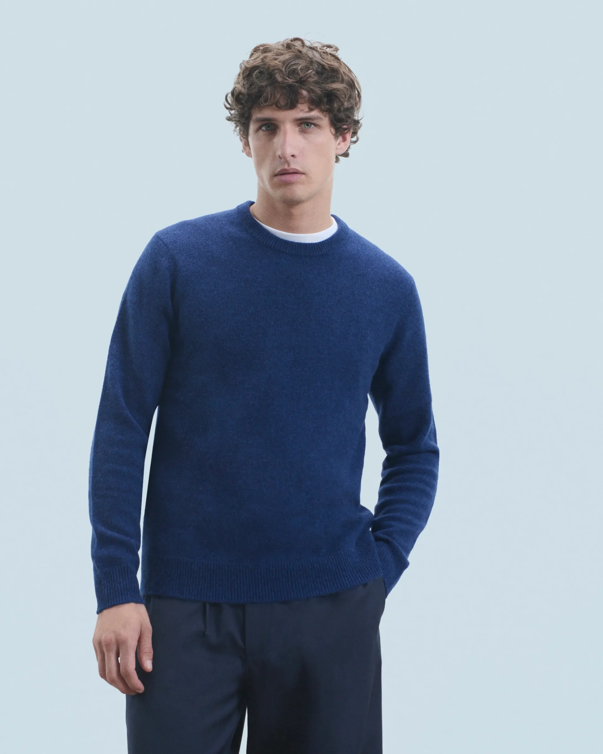 FROM FUTURE Maglione Scollo tondo Basic DarkBlue Outlet