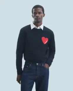 FROM FUTURE Maglione Scollo tondo Cuore Nero Sale