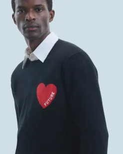 FROM FUTURE Maglione Scollo tondo Cuore Nero Sale