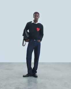 FROM FUTURE Maglione Scollo tondo Cuore Nero Sale
