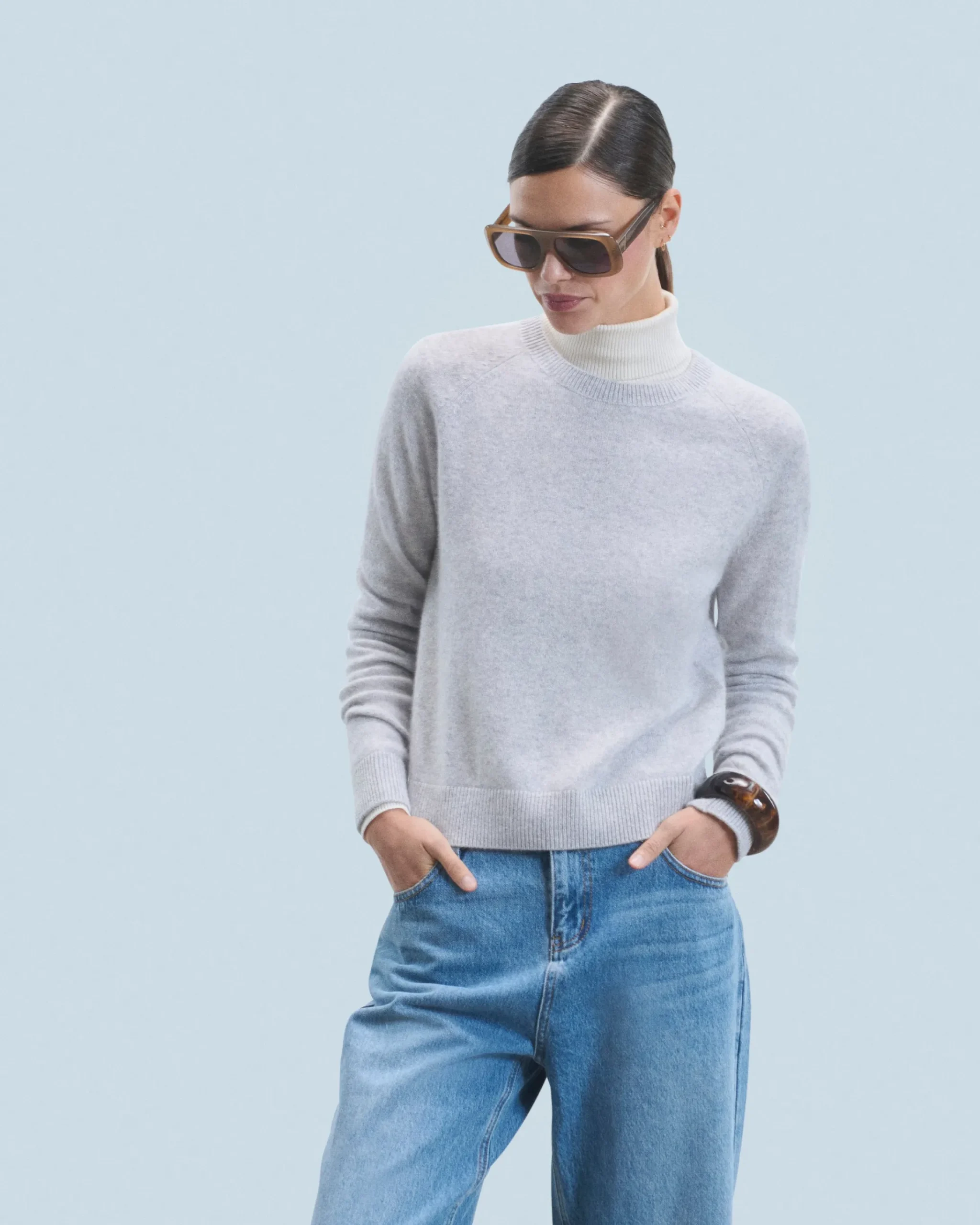 FROM FUTURE Maglione Scollo tondo Leggero Grigioericachiaro Discount