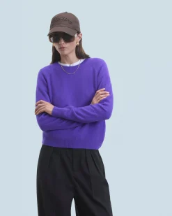 FROM FUTURE Maglione Scollo tondo Leggero PopPurple Hot