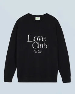 FROM FUTURE Maglione Scollo tondo Love Club Nero Cheap