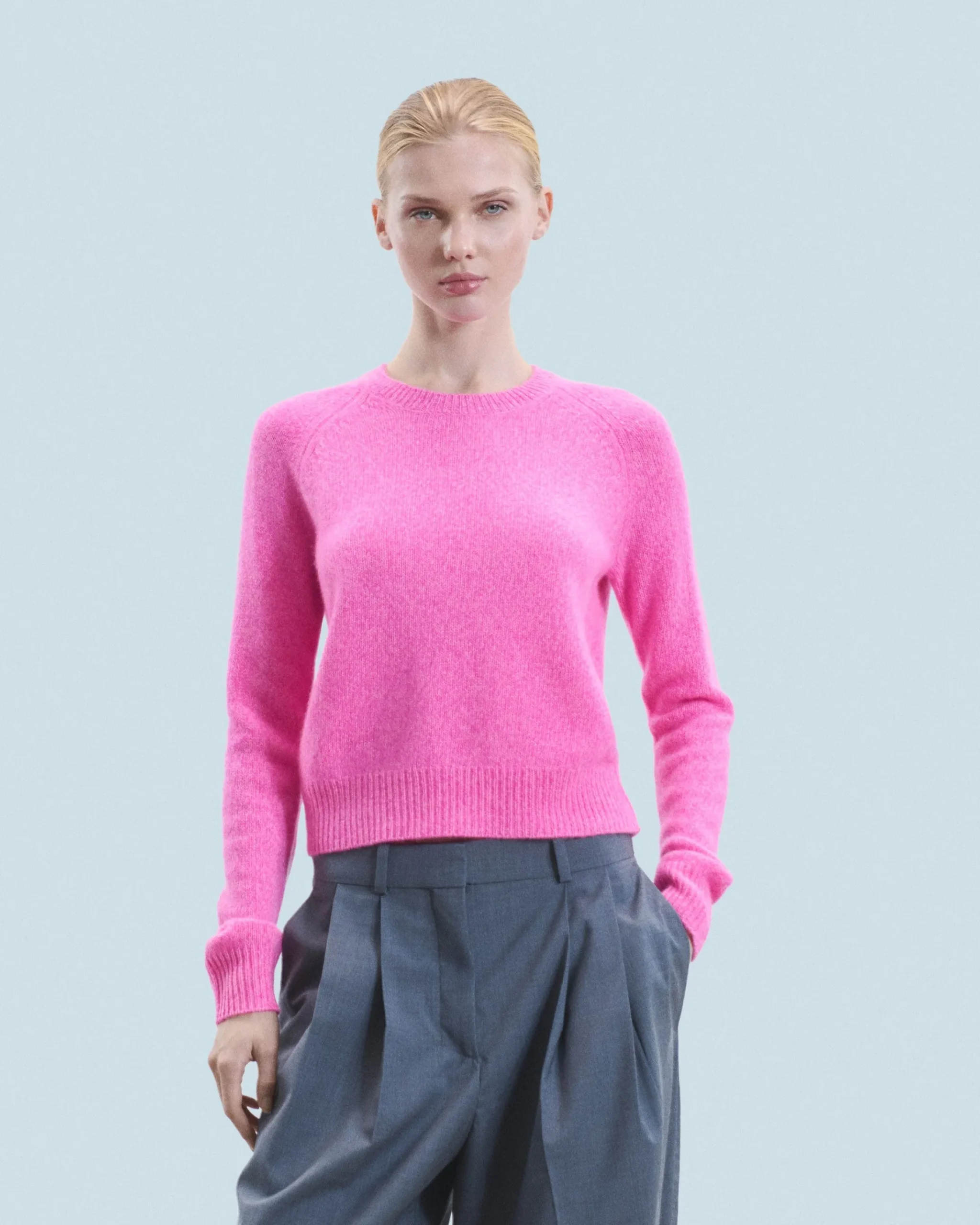FROM FUTURE Maglione Scollo tondo Raglan BrightPinkMou Cheap