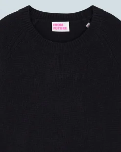 FROM FUTURE Maglione Scollo tondo Raglan Nero Online