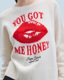 FROM FUTURE Maglione Scollo tondo Red Lips Ecrù Store