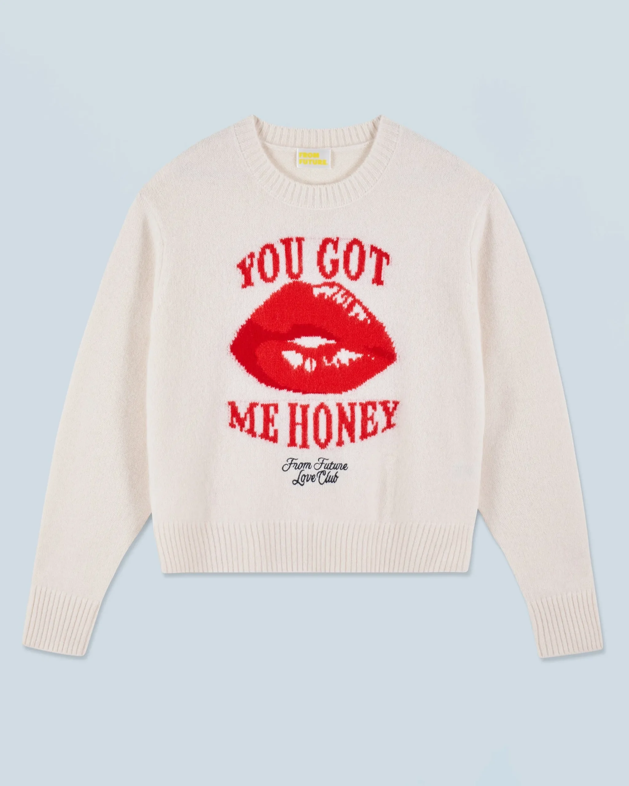 FROM FUTURE Maglione Scollo tondo Red Lips Ecrù Store
