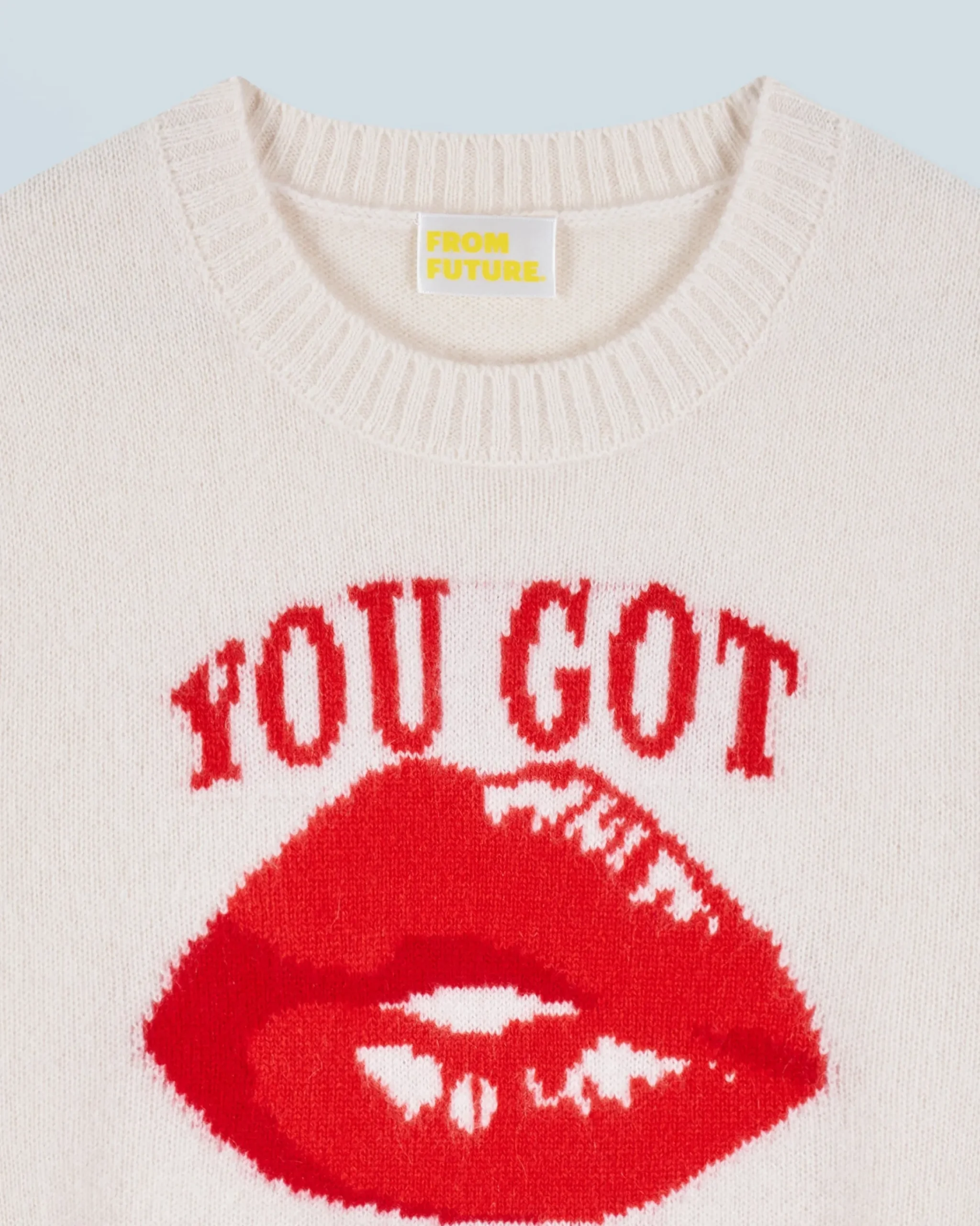 FROM FUTURE Maglione Scollo tondo Red Lips Ecrù Store