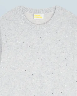 FROM FUTURE Maglione Scollo tondo Strass all over Leggero Grigioericachiaro Sale