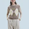 FROM FUTURE Maglione Senza maniche con Motivo losanghe Taupe Shop
