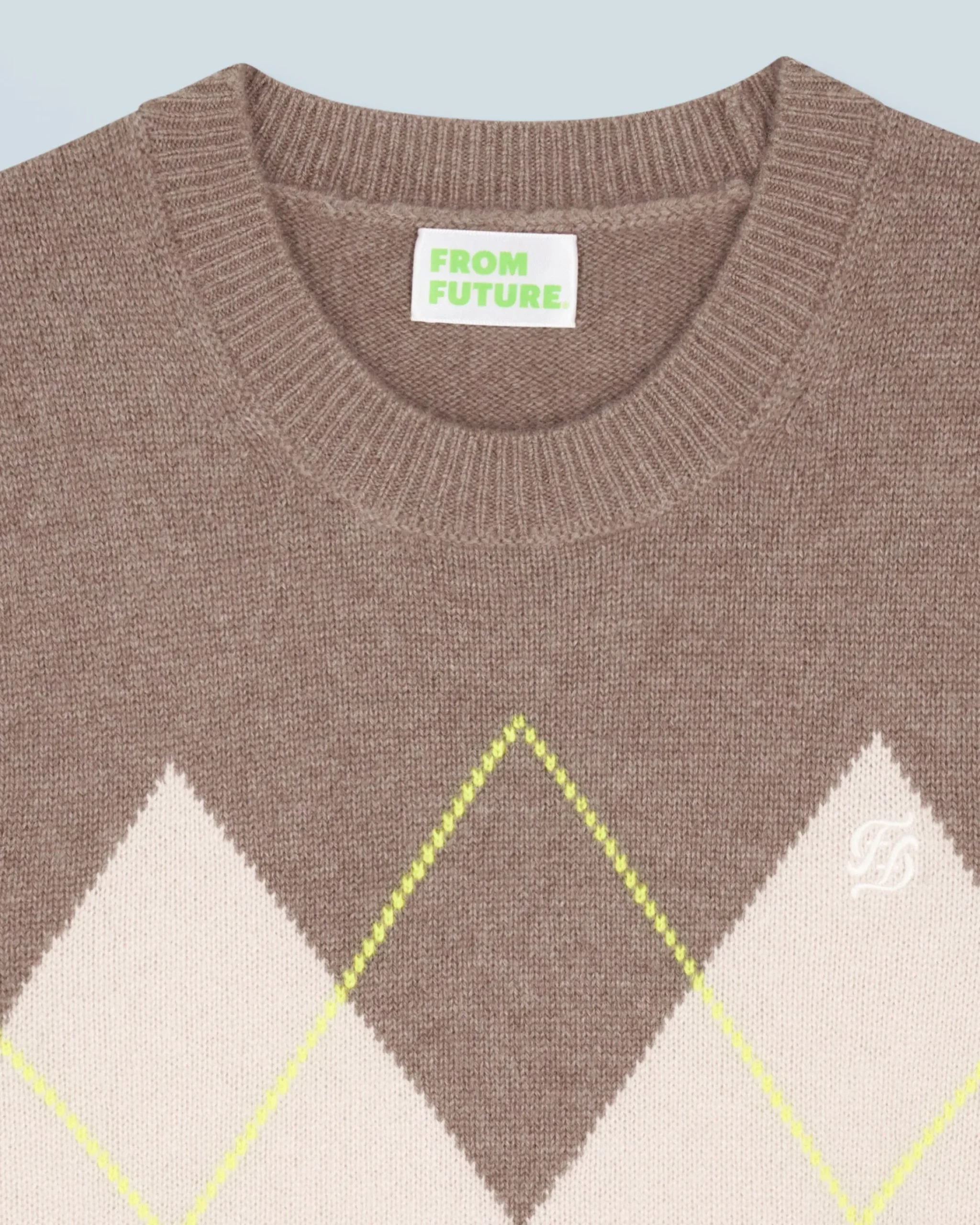 FROM FUTURE Maglione Senza maniche con Motivo losanghe Taupe Shop
