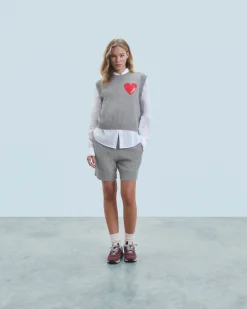 FROM FUTURE Maglione Senza maniche Cuore Leggero Grigioericascuro Cheap