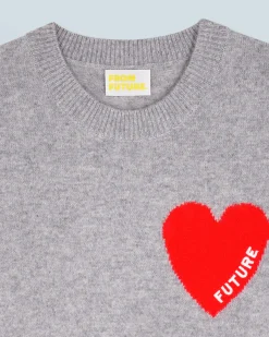 FROM FUTURE Maglione Senza maniche Cuore Leggero Grigioericascuro Cheap