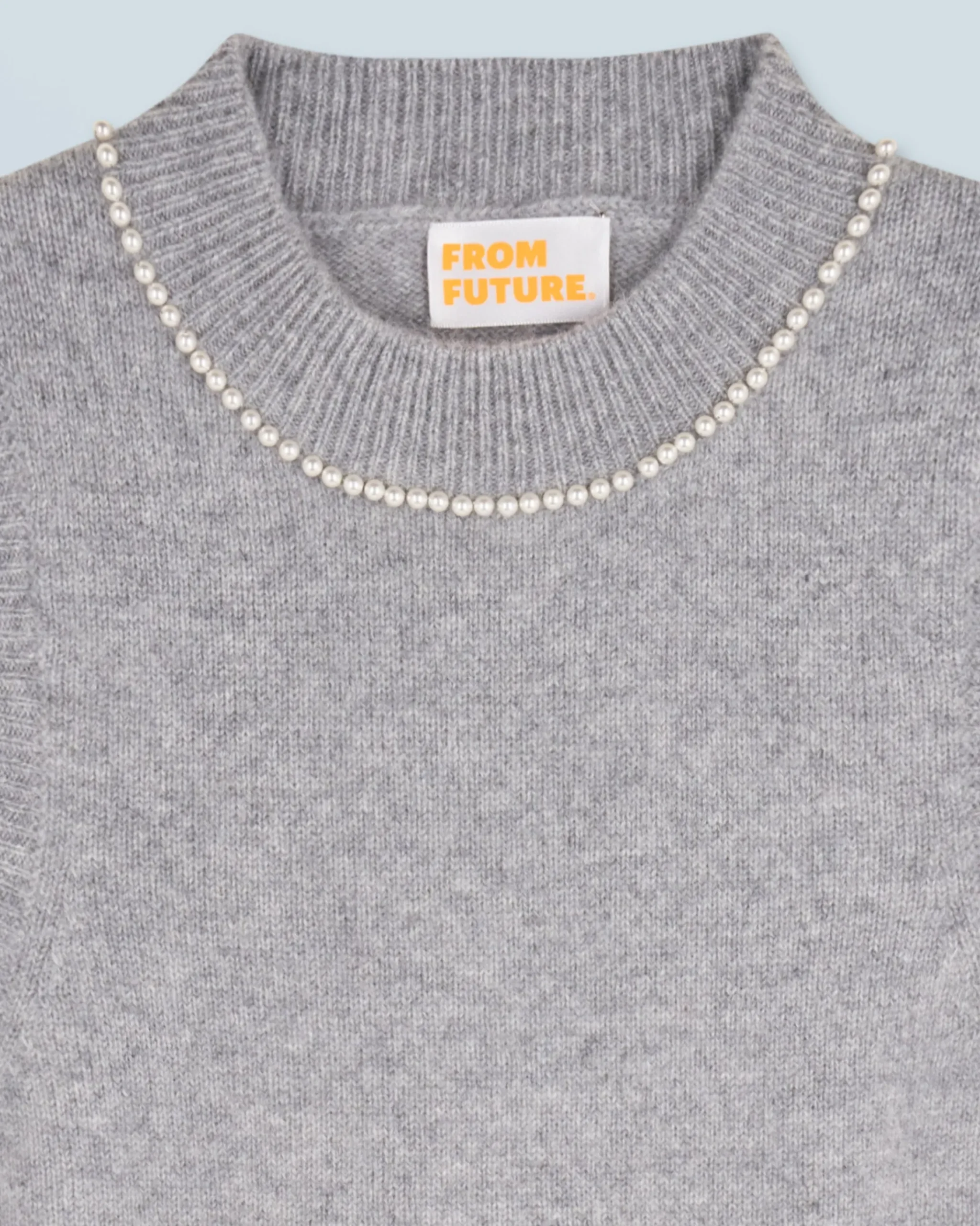 FROM FUTURE Maglione Senza maniche Perle sulla scollatura Grigioericascuro Flash Sale