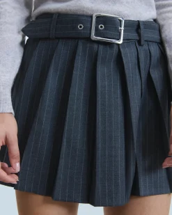 FROM FUTURE Minigonna Tailoring GrayStripes Cheap