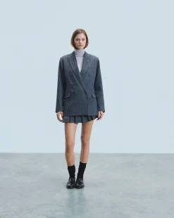 FROM FUTURE Minigonna Tailoring GrayStripes Cheap
