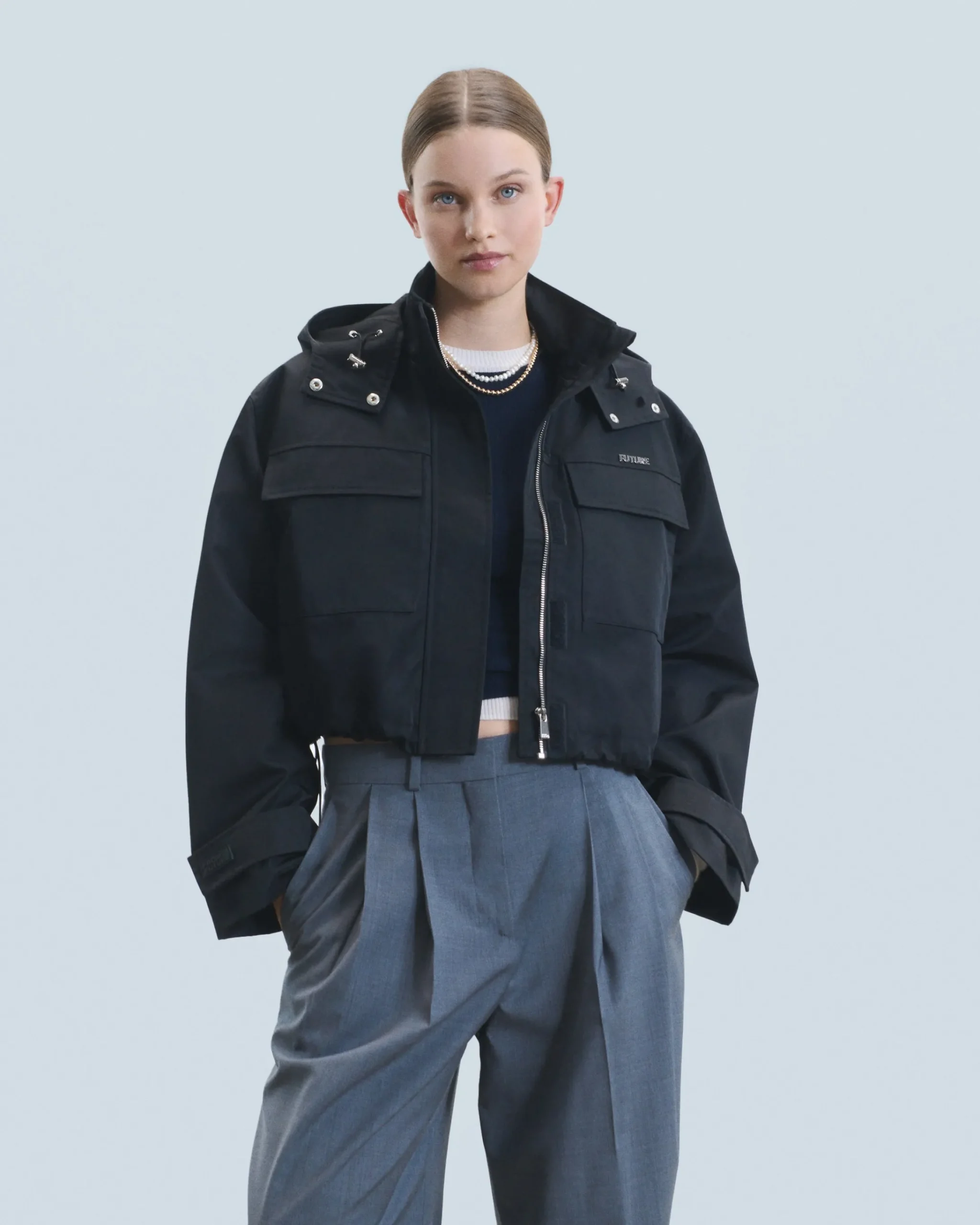 FROM FUTURE Outerwear Giacca Nero Cheap
