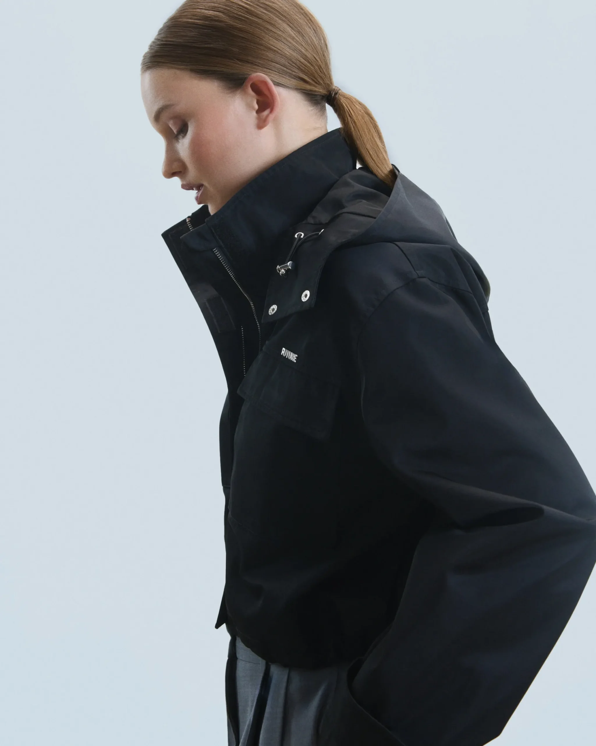 FROM FUTURE Outerwear Giacca Nero Cheap