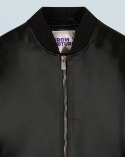 FROM FUTURE Outerwear Giacca Bomber Raso Nero Flash Sale