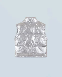 FROM FUTURE Outerwear Piumino Crackle Argento Flash Sale